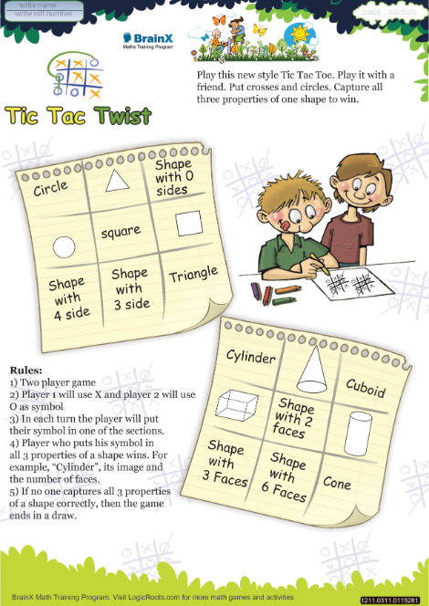 Tic Tac Twist worksheet 