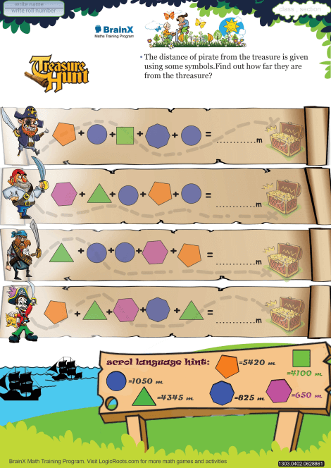Treasure Hunt worksheet 