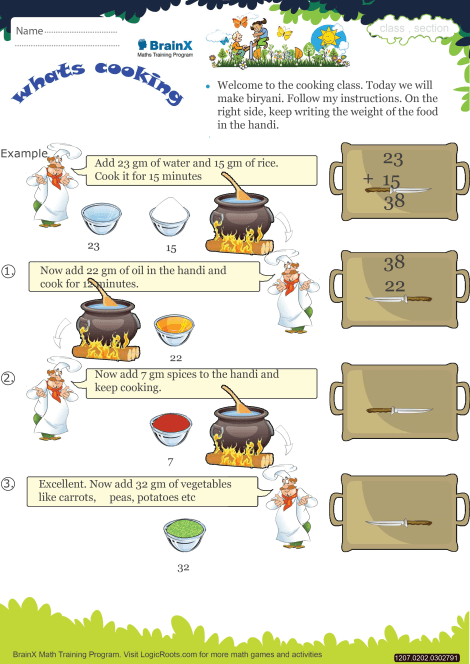 Whats Cooking worksheet 