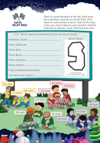 3 X 8km Relay Race worksheet