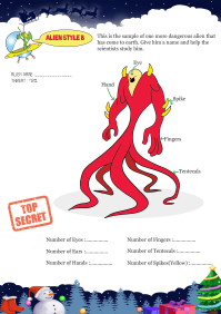Alien Style B worksheet