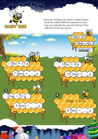 Busy Bees worksheetNumber Pyramid 