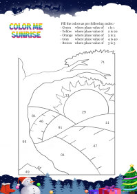 Color Me Sunrise worksheet