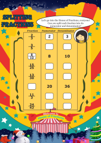 Splitting Fractions worksheetFlag Pole 