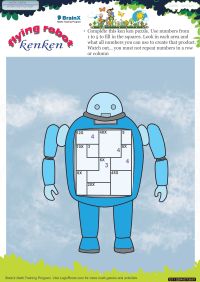 Flying Ken Ken Robot worksheet
