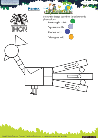Shapethon Peacock worksheet
