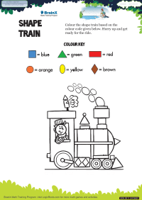 Shape Train worksheetInside Outside 